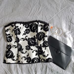 Black and White Floral Top